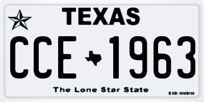 TX license plate CCE1963