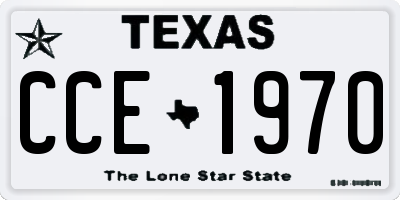 TX license plate CCE1970