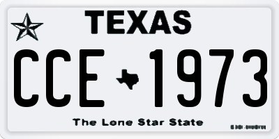 TX license plate CCE1973