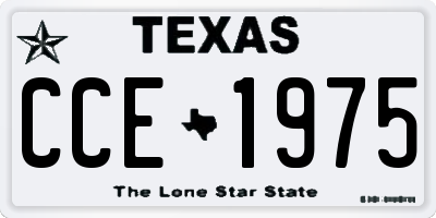TX license plate CCE1975