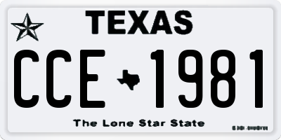 TX license plate CCE1981