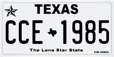 TX license plate CCE1985