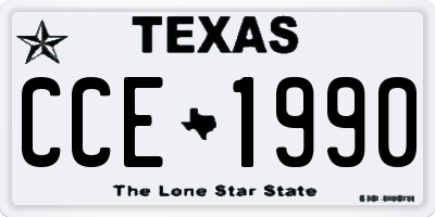 TX license plate CCE1990