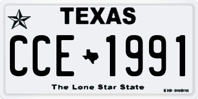 TX license plate CCE1991