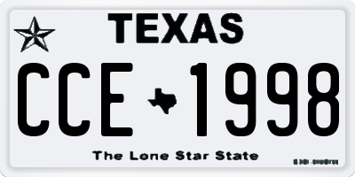 TX license plate CCE1998