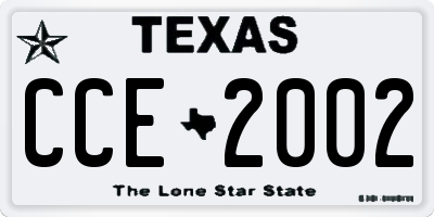 TX license plate CCE2002