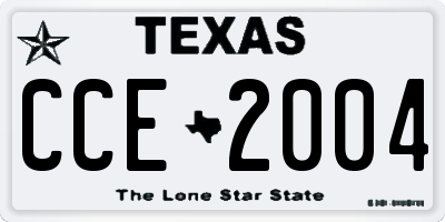 TX license plate CCE2004