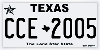 TX license plate CCE2005