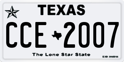 TX license plate CCE2007