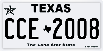 TX license plate CCE2008