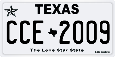 TX license plate CCE2009