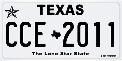 TX license plate CCE2011