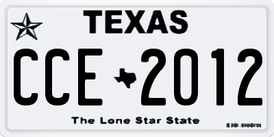TX license plate CCE2012