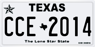 TX license plate CCE2014