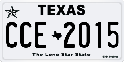 TX license plate CCE2015