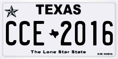 TX license plate CCE2016