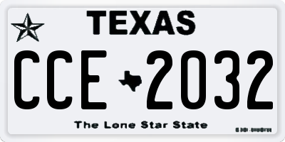 TX license plate CCE2032