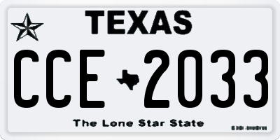 TX license plate CCE2033