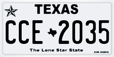 TX license plate CCE2035