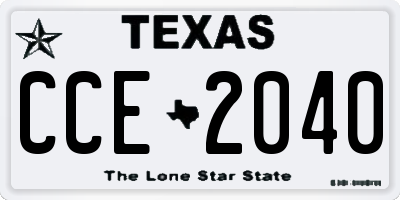 TX license plate CCE2040