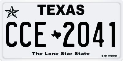TX license plate CCE2041