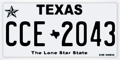 TX license plate CCE2043