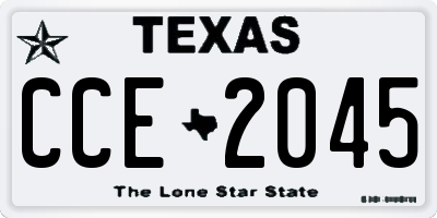 TX license plate CCE2045