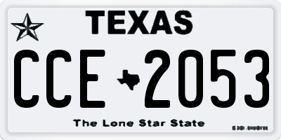 TX license plate CCE2053