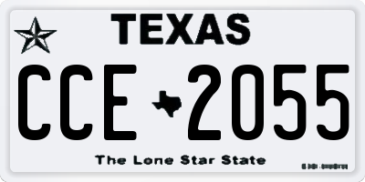 TX license plate CCE2055