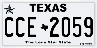 TX license plate CCE2059