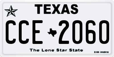TX license plate CCE2060