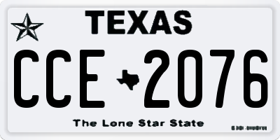 TX license plate CCE2076