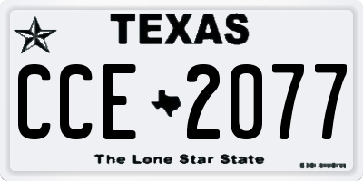 TX license plate CCE2077