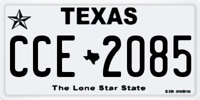 TX license plate CCE2085