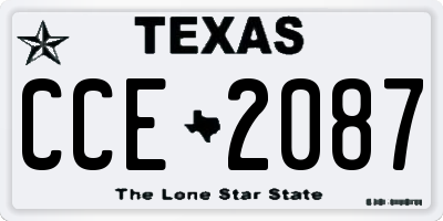TX license plate CCE2087