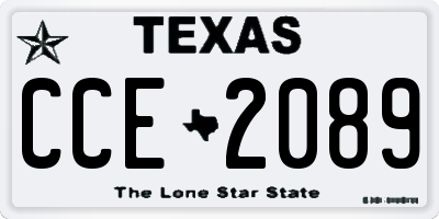 TX license plate CCE2089