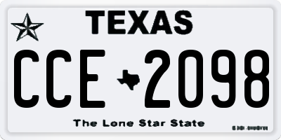 TX license plate CCE2098