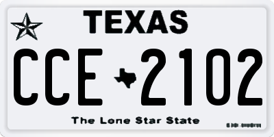 TX license plate CCE2102