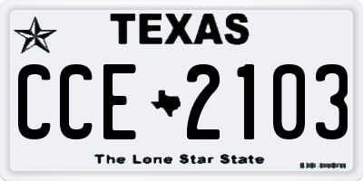 TX license plate CCE2103