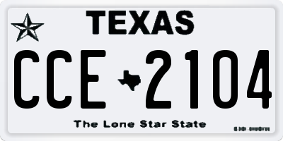 TX license plate CCE2104