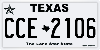 TX license plate CCE2106