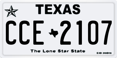 TX license plate CCE2107