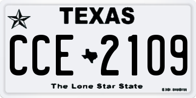TX license plate CCE2109