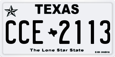 TX license plate CCE2113