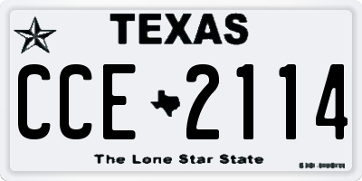 TX license plate CCE2114
