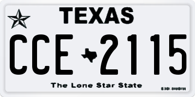 TX license plate CCE2115