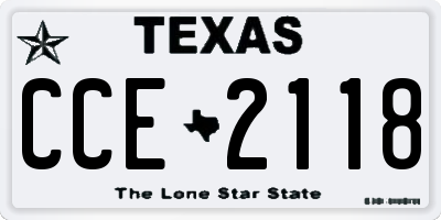 TX license plate CCE2118