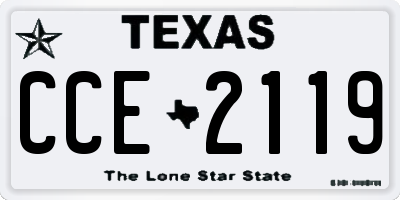 TX license plate CCE2119