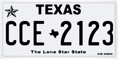 TX license plate CCE2123
