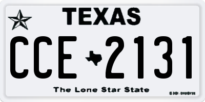 TX license plate CCE2131
